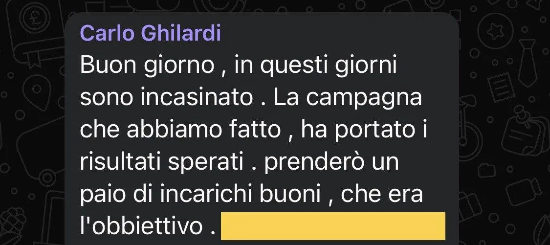 Messaggio di un cliente, 6